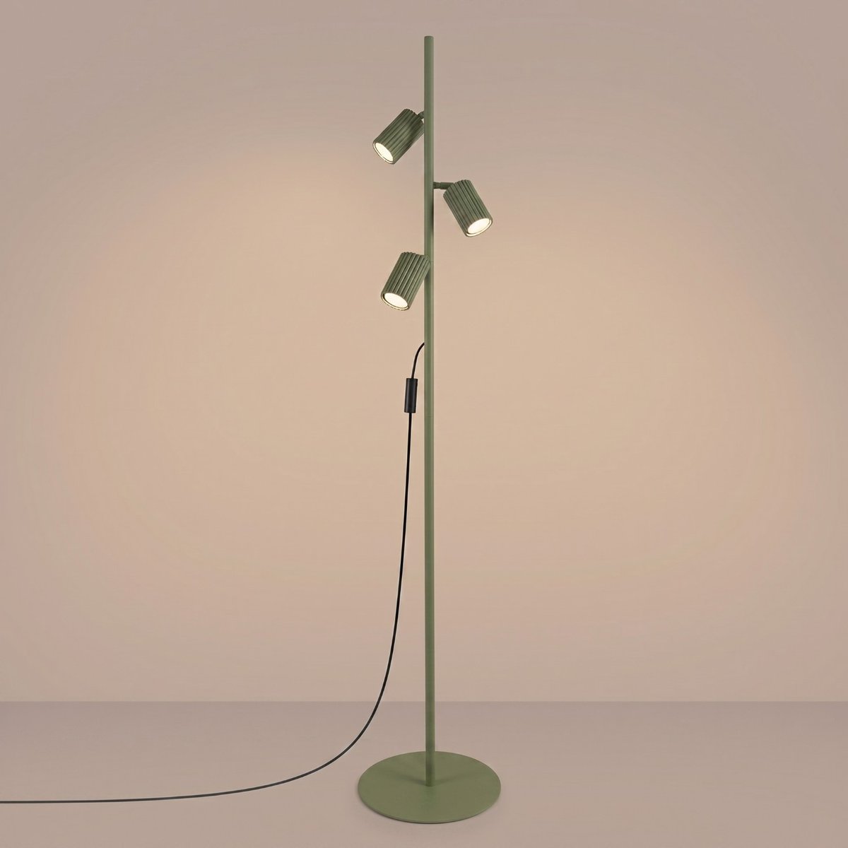 Lampadaire Aluminium Vert Olive GU10 3 KARBON vert olive, EDEN