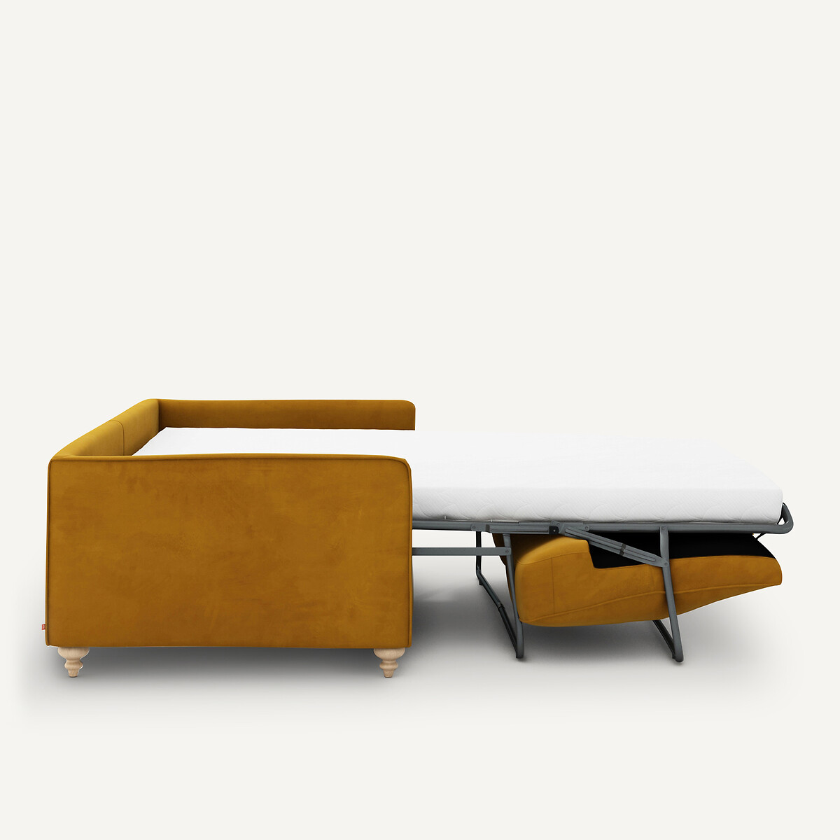 Divano 3P trasformabile in velluto, Lazare senape, AM.PM