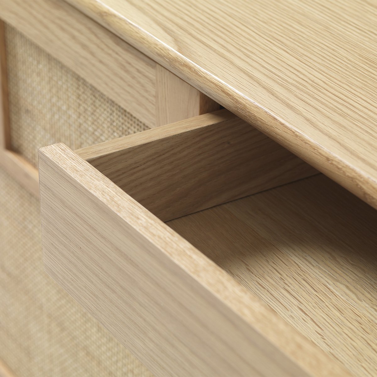 Buffet 180 cm 2 portes - Bois et rotin - CAPRI naturel, MAISON AUBERTIN