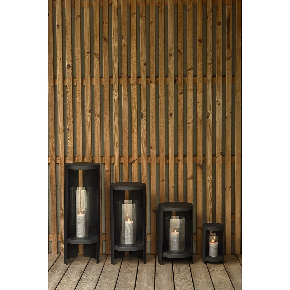 Lanterne en verre Ora h 73 cm noir, AYTM