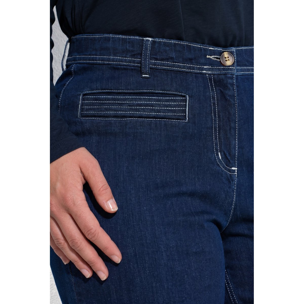 Jean Mary à taille élastique jean bleu foncé, ULLA POPKEN