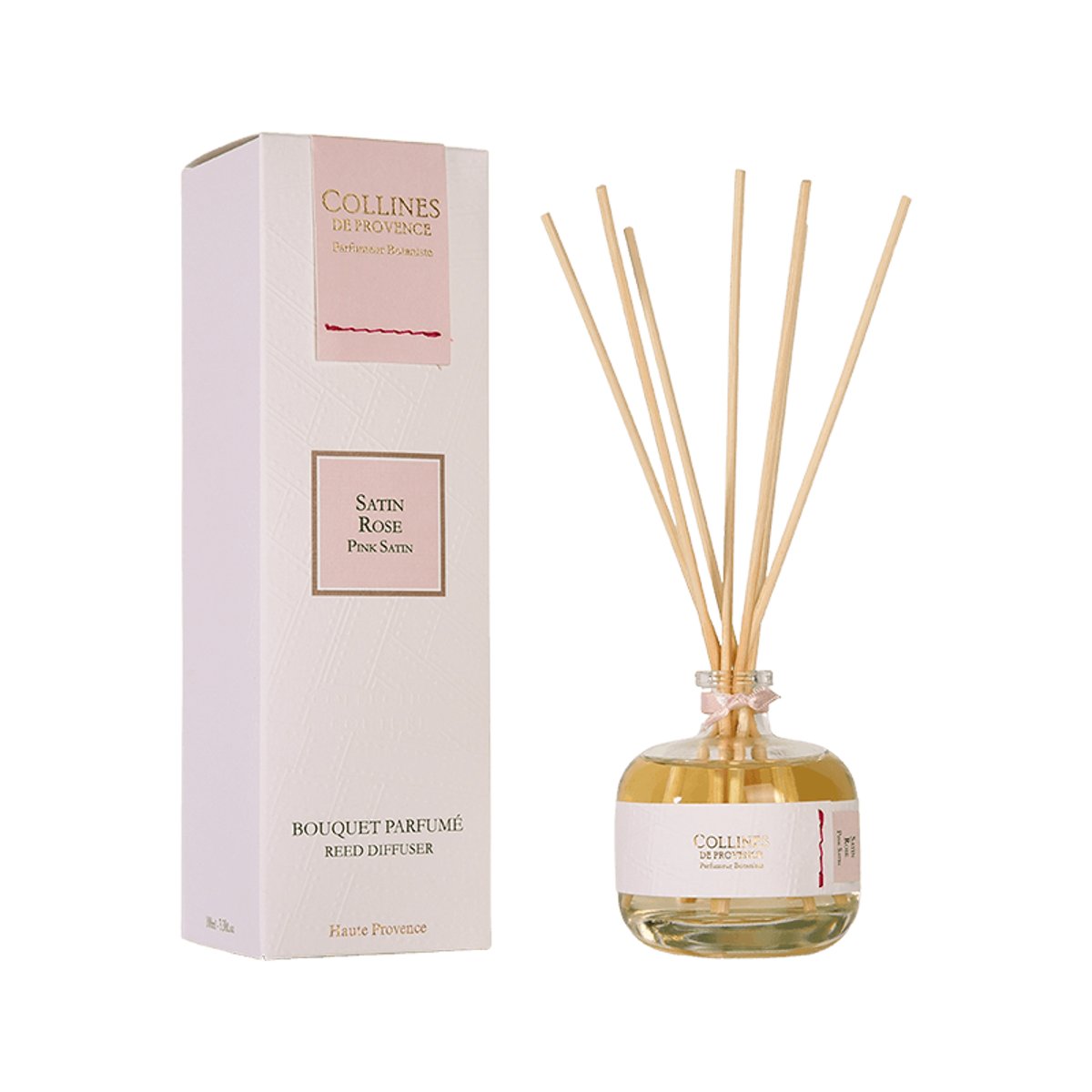 Diffuseur de parfum SATIN ROSE blanc, COLLINES DE PROVENCE