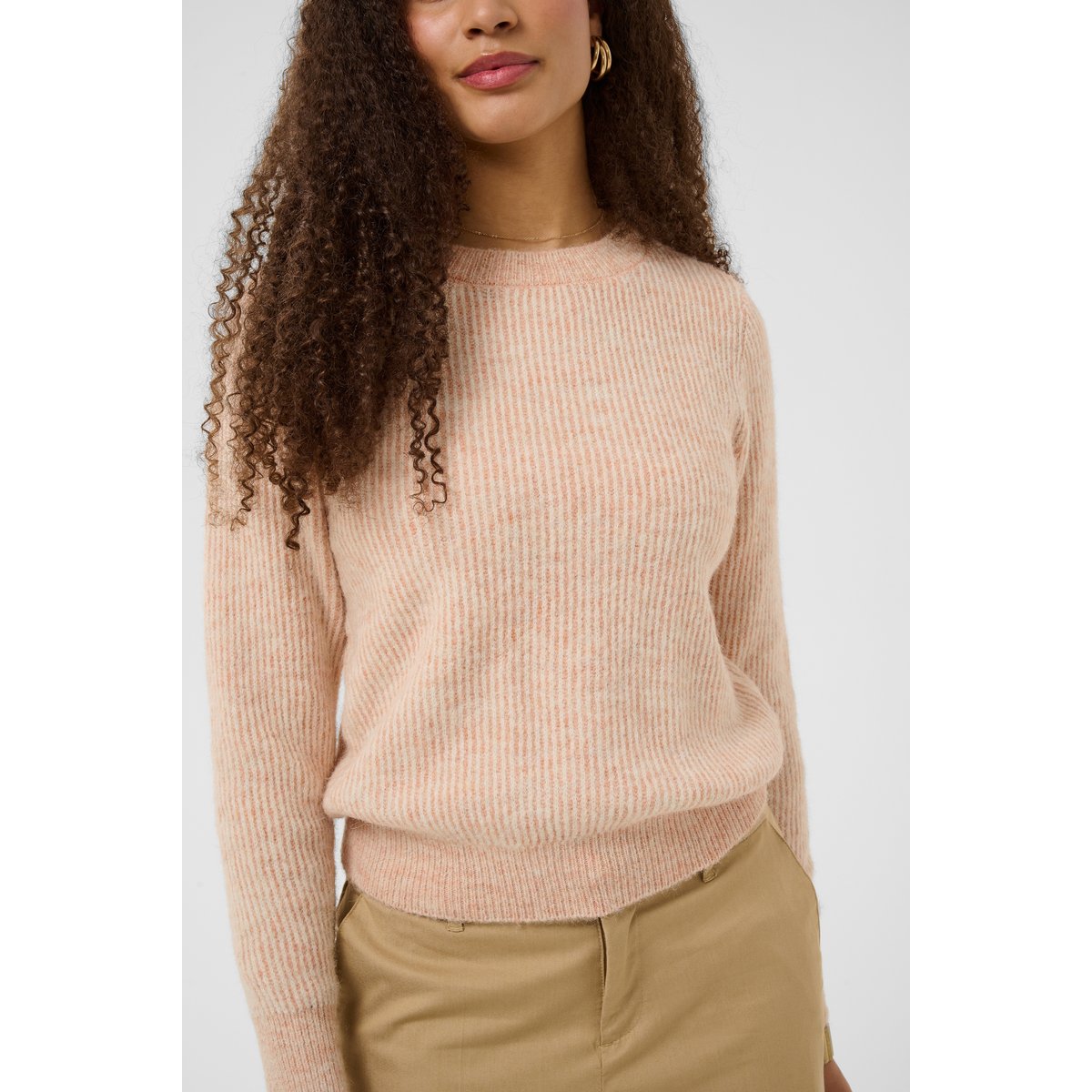 Pullover tricoté rose pink sand melange, CREAM