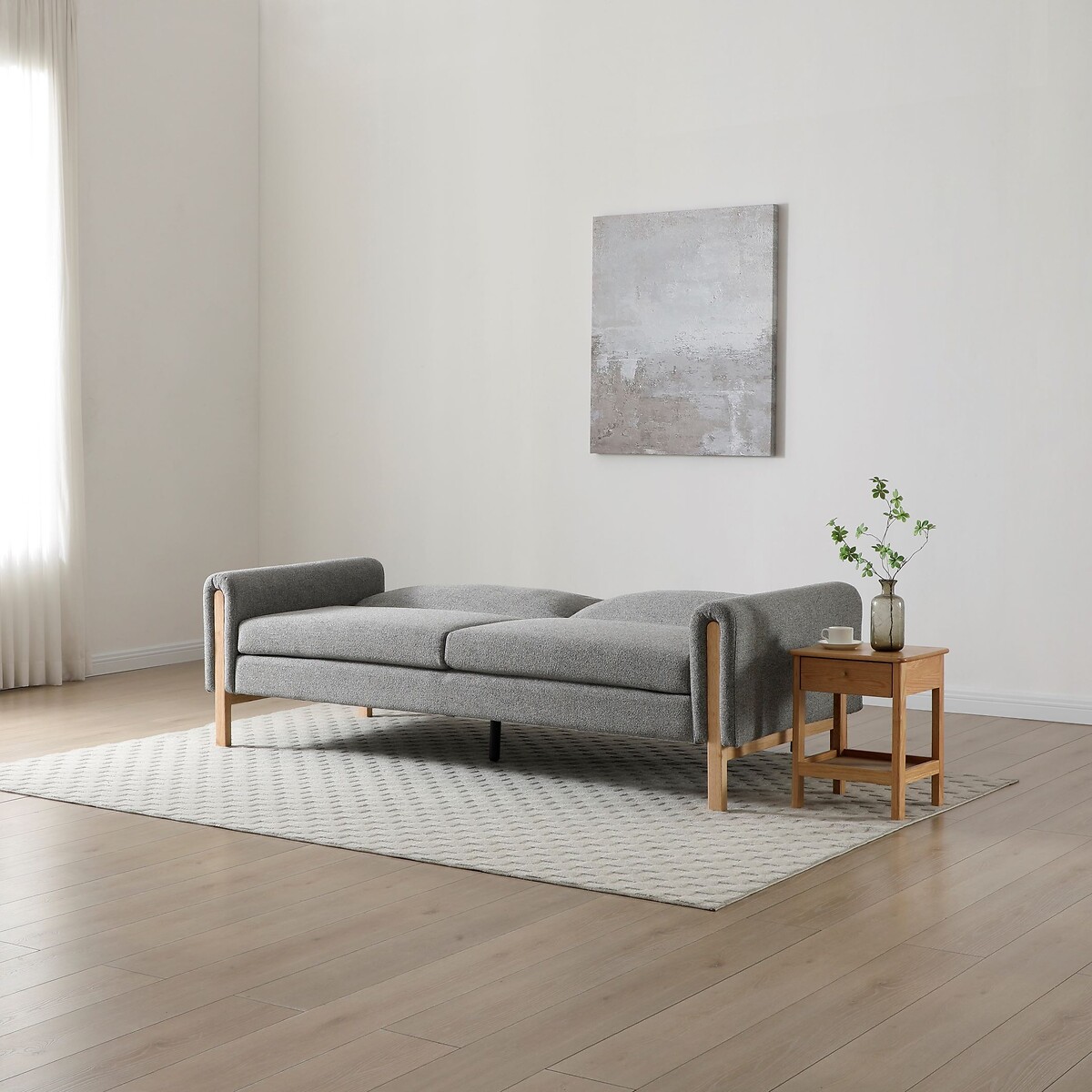 Quincy Textured Weave Click-Clack Sofa Bed grey, SO'HOME