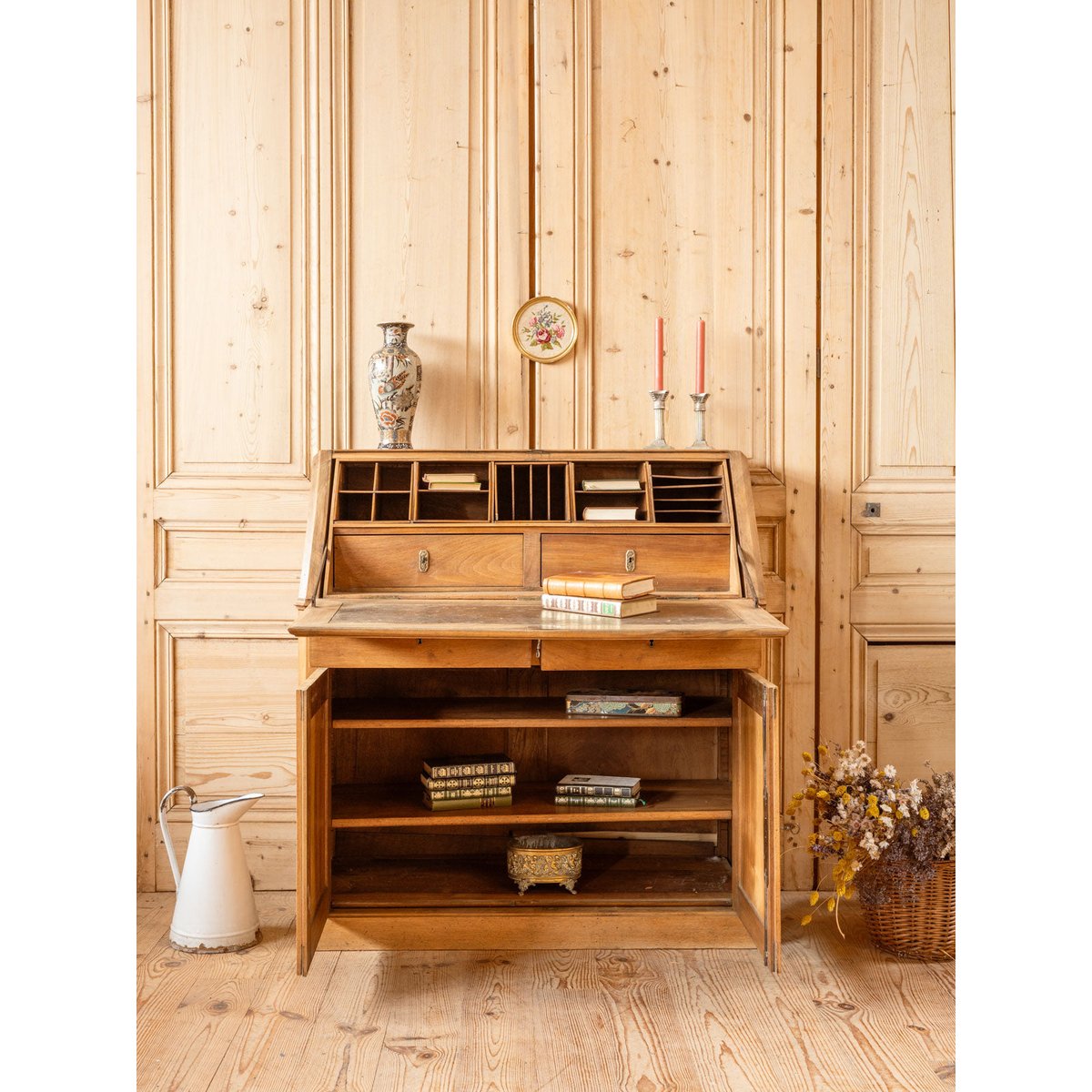 Secrétaire vintage en bois Edouard N°1041 - Bon état bois foncé, DEBONGOUT