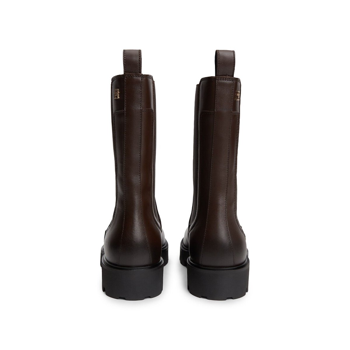 Leather High Chelsea Boots dark brown, TOMMY HILFIGER