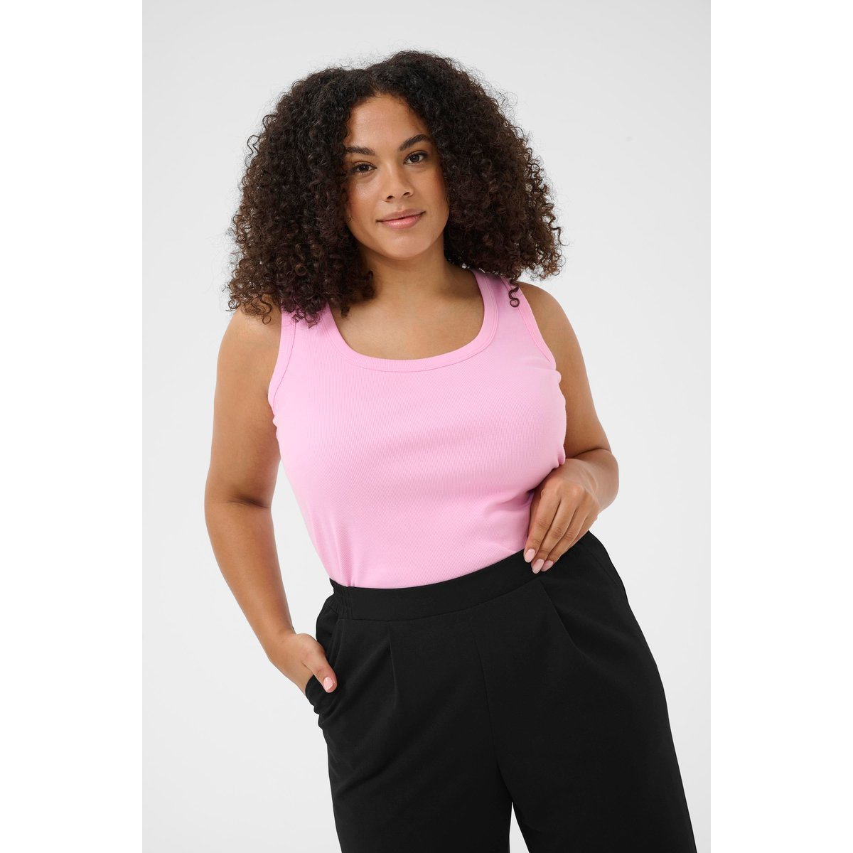 Pantalon casual noir, KAFFE CURVE