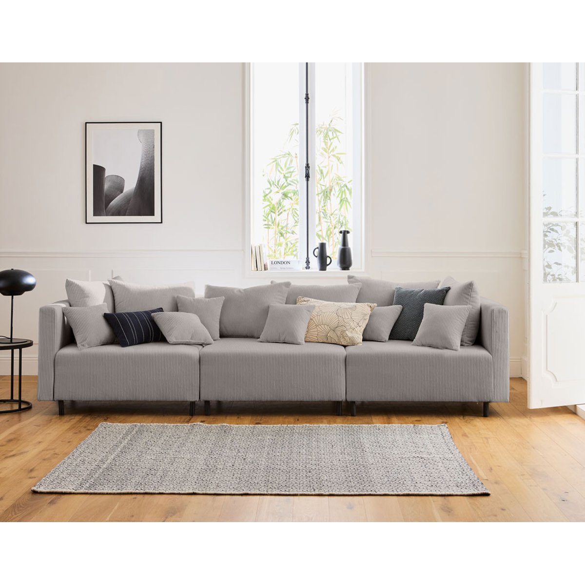 Canapé Modulable 3 places - EDINBURG gris clair, BEST MOBILIER