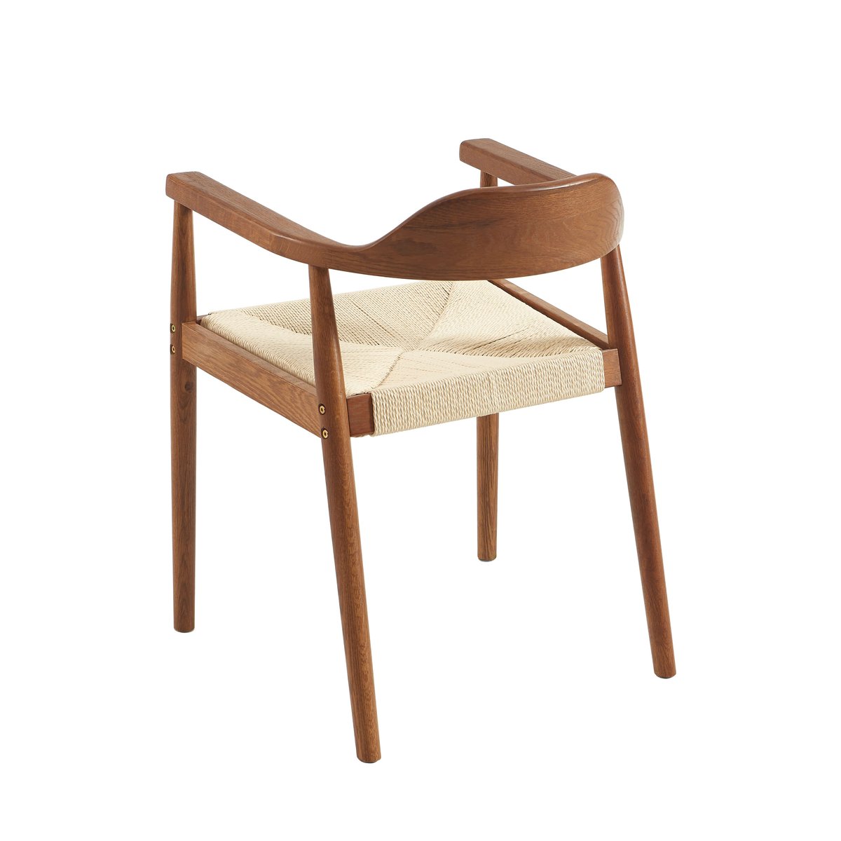 Chaises chêne couleur noyer (lot de 6) MARTIE noyer et corde, SORELH