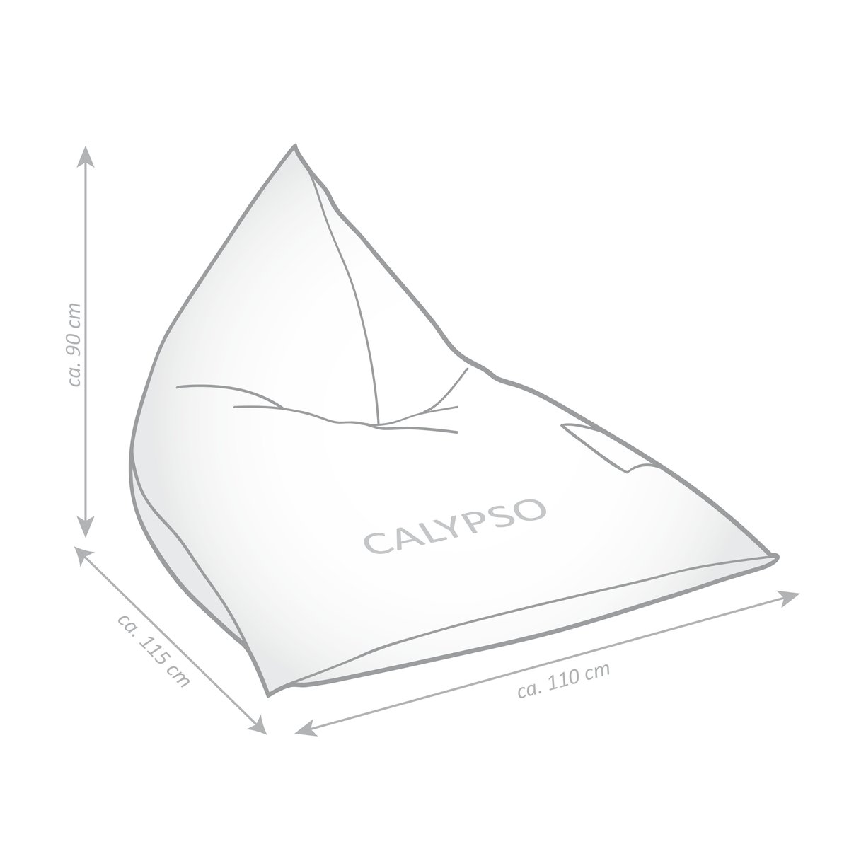 Pouf confort extérieur rayures SANTORIN CALYPSO gris anthracite et blanc, MAGMA HEIMTEX