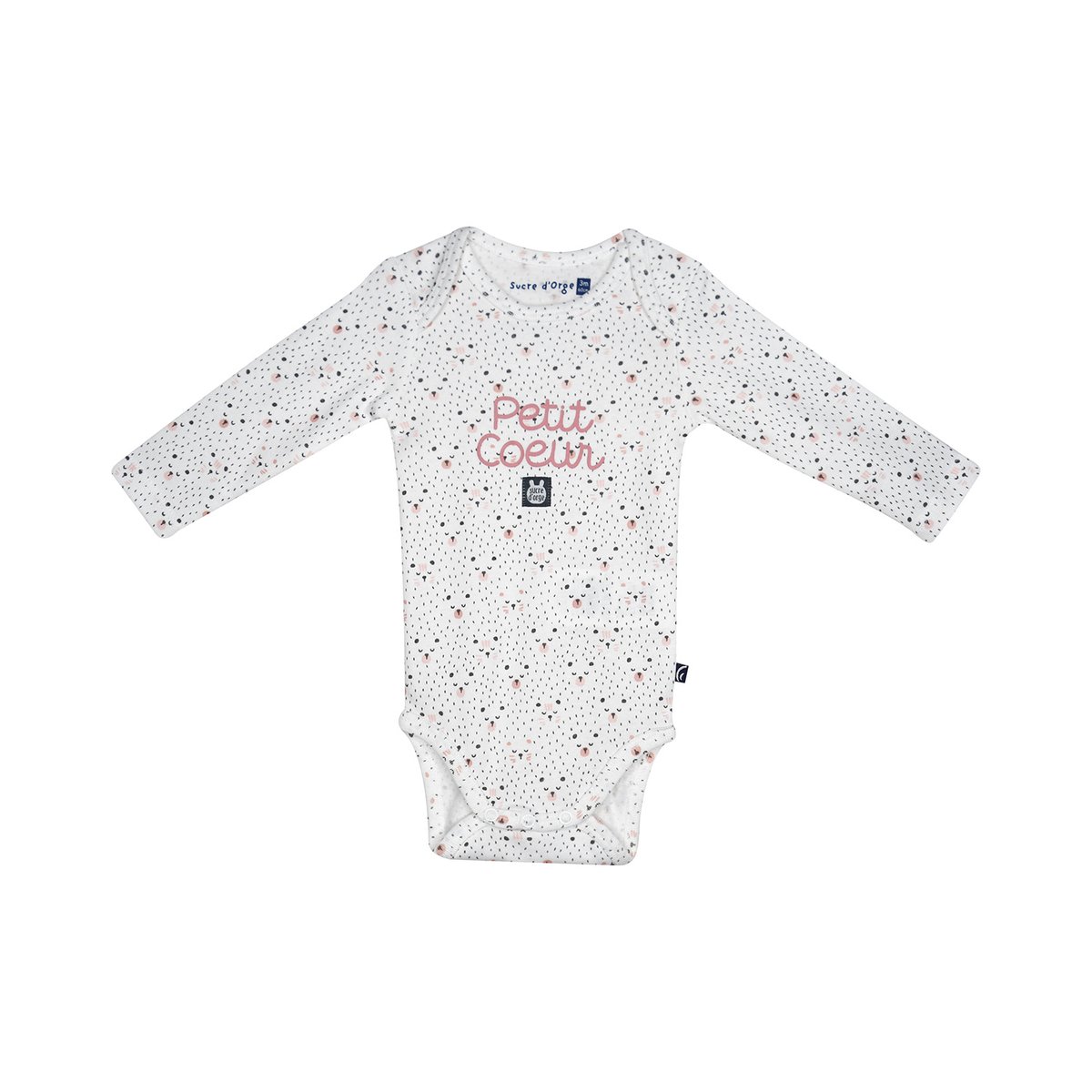 Lot de 3 bodies morgane manches longues bebe rose, SUCRE D'ORGE