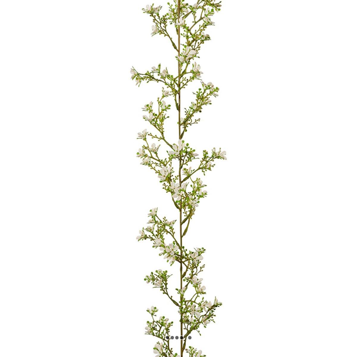 Superbe guirlande de jasmin artificiel L 190 blanc neige, ARTIFICIELLES