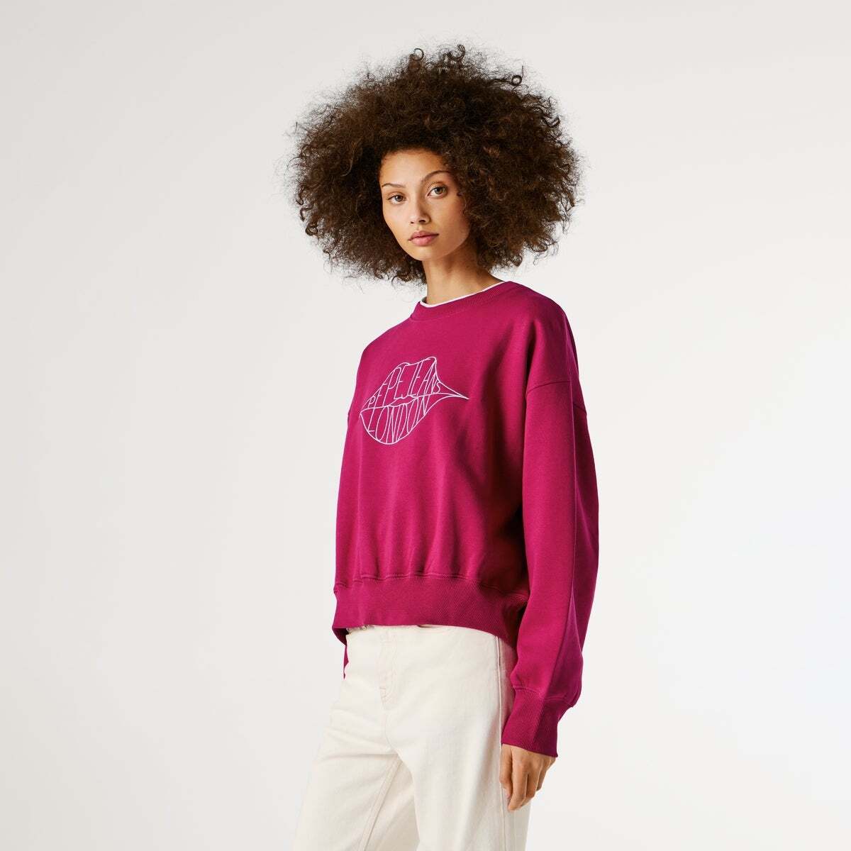 Sweat-Shirt À Col Rond Avec Logo penn rose, PEPE JEANS