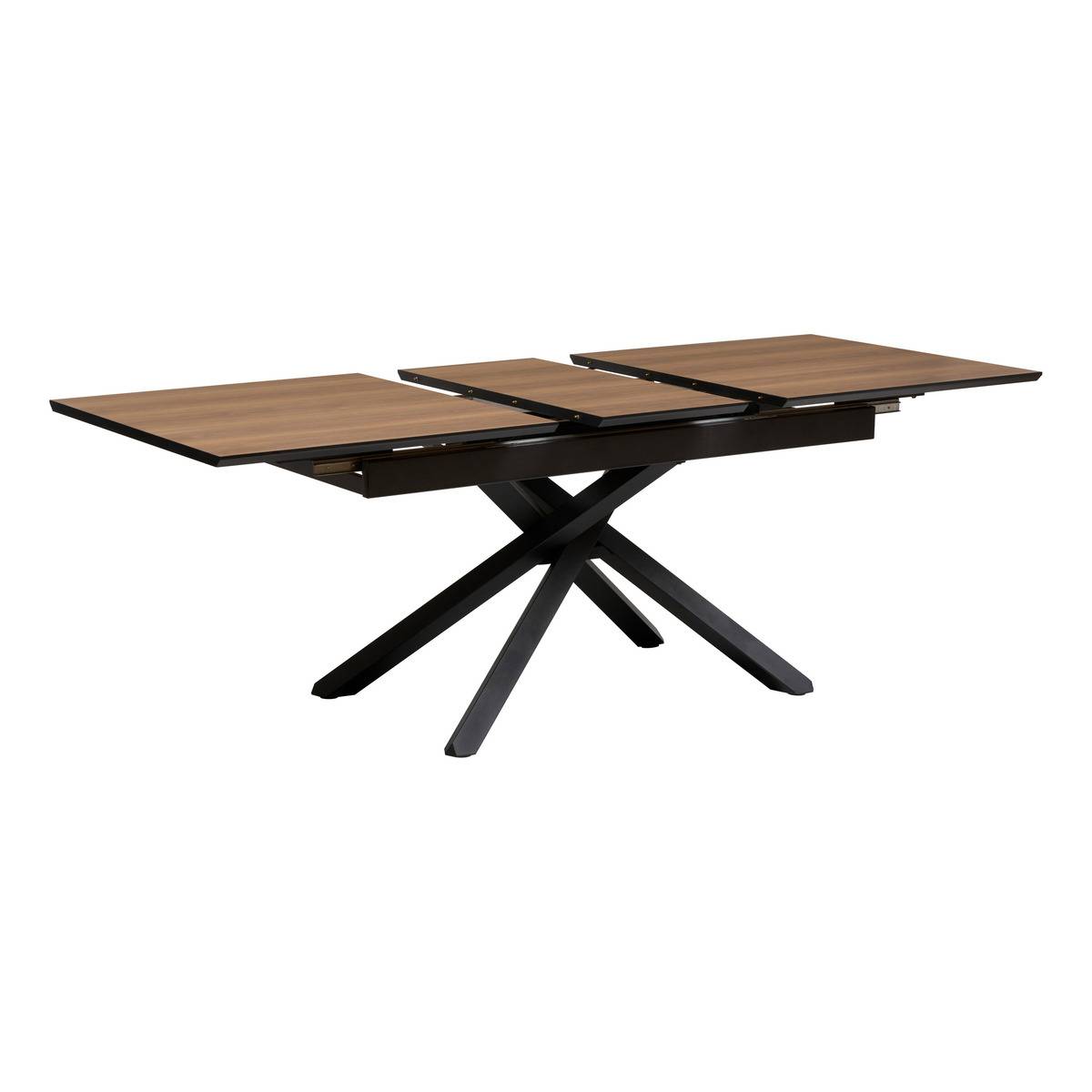 Table à manger extensible 6 places effet bois SANDRI marron, ATMOSPHERA