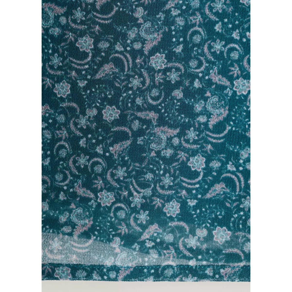 Blouse asymétrique imprimée bleu pétrole, MANGO TEEN