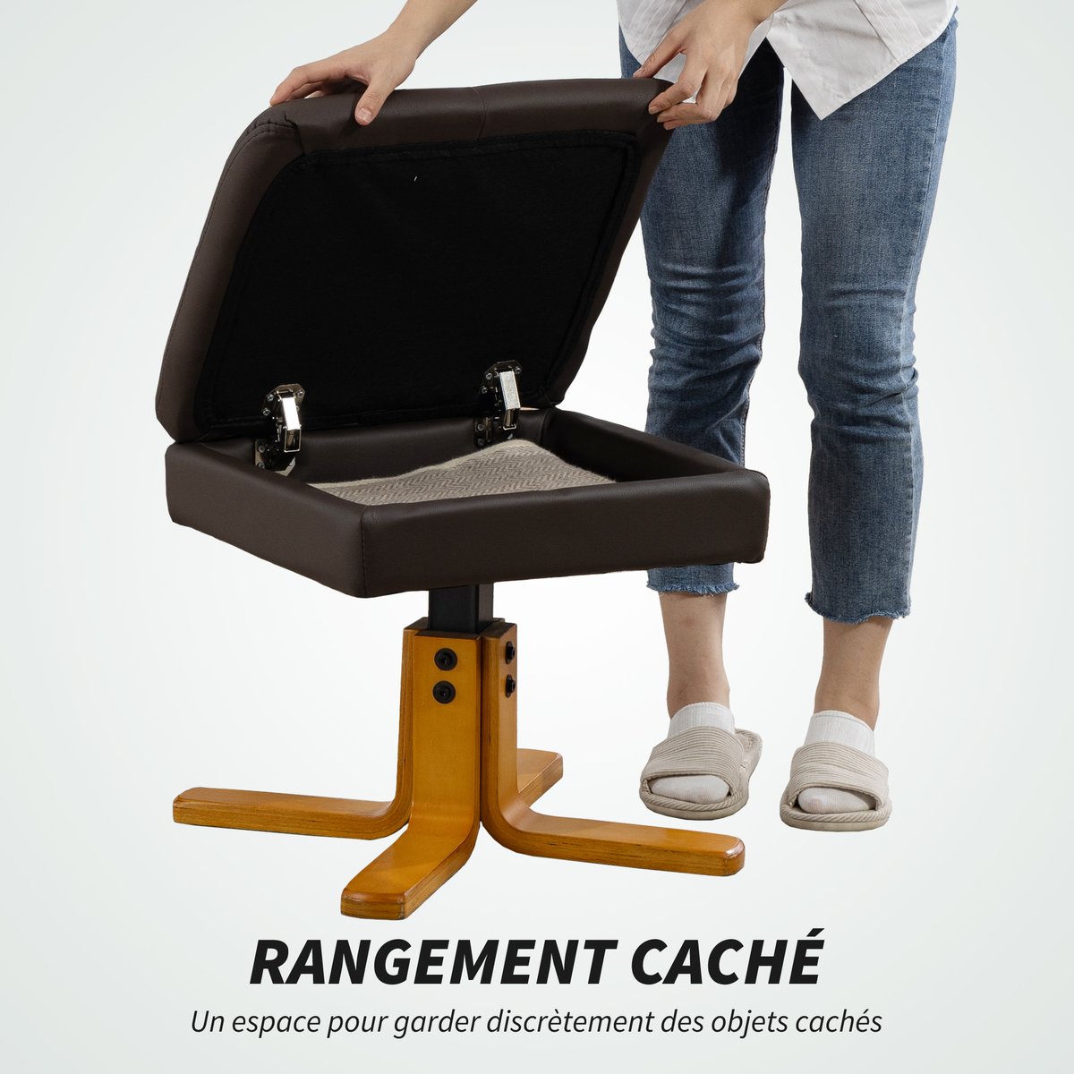 Ensemble fauteuil de massage inclinable avec marron, HOMCOM