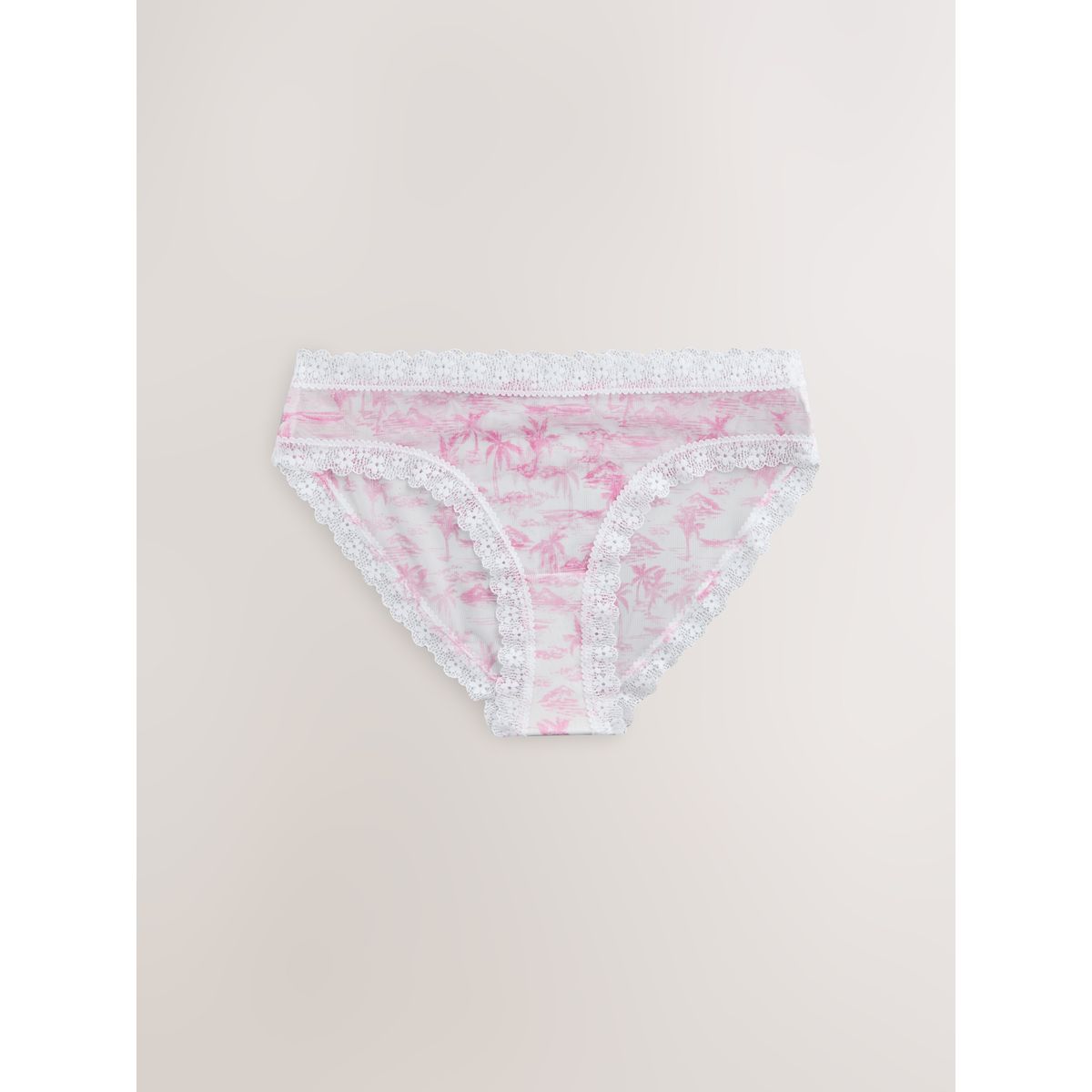 Culotte en maille et dentelle, lot de 3 rose/blanc, NEXT