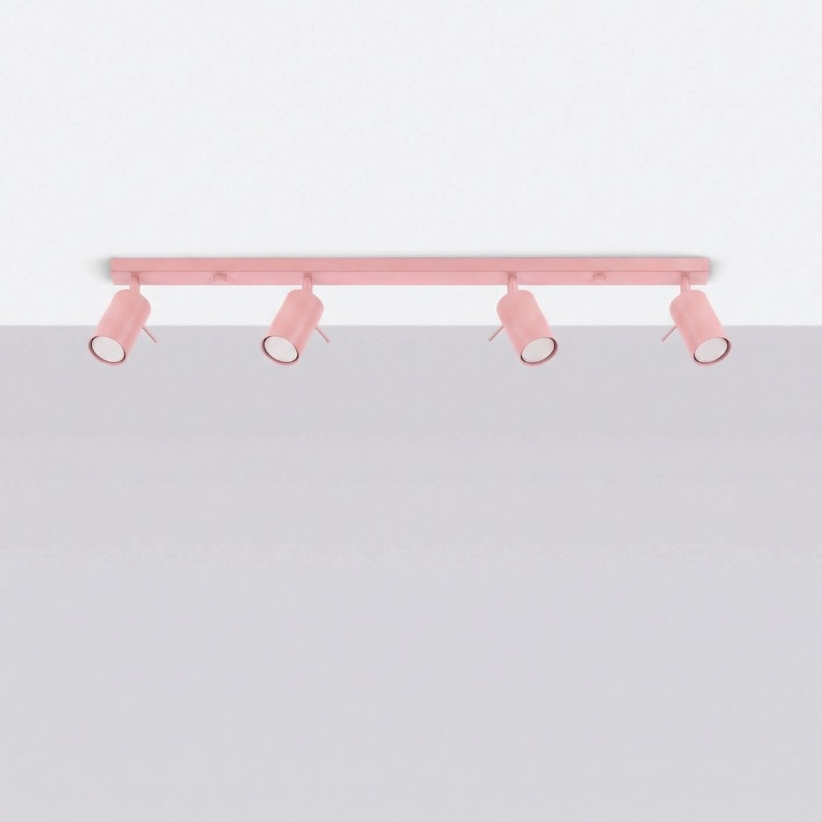 Plafonnier Acier Rose GU10 4 RING rose, EDEN