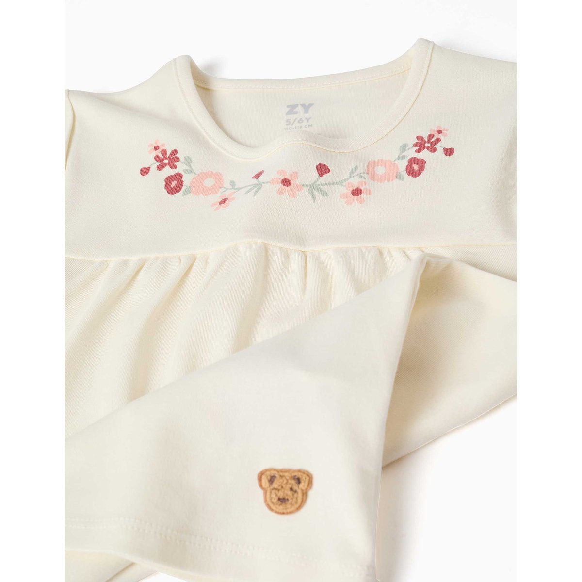 Pyjama à manches courtes en coton avec masque rembourré blanc, ZIPPY