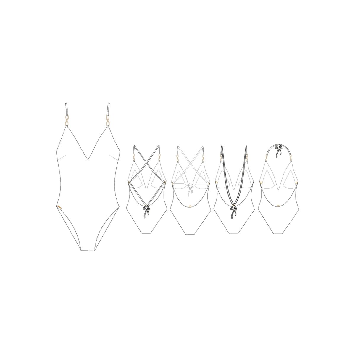 Maillot de bain une pièce triangle préformé multiposition SanFrancisco bleu marine, SELMARK MARE