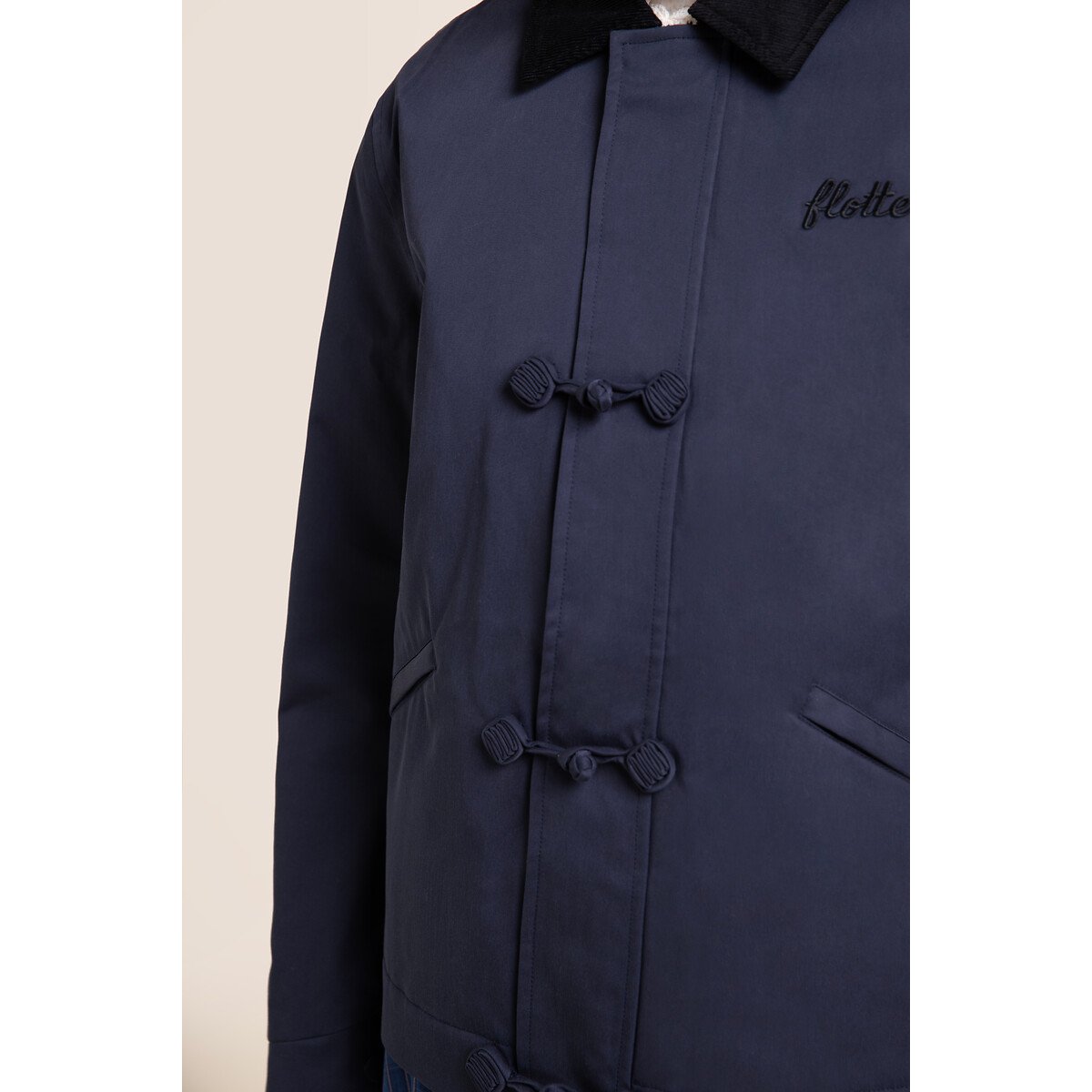 Veste imperméable à brandebourgs, CARNOT indigo, FLOTTE
