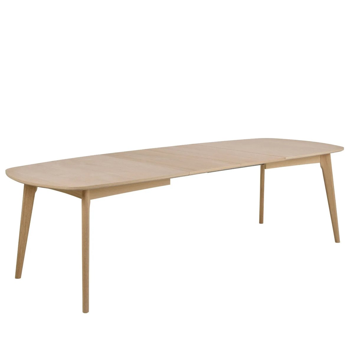 Table à manger ovale en bois blanchi + 2 allonges 8/12 places L180/270 - MARTINE bois clair, HELLIN, DEPUIS 1862
