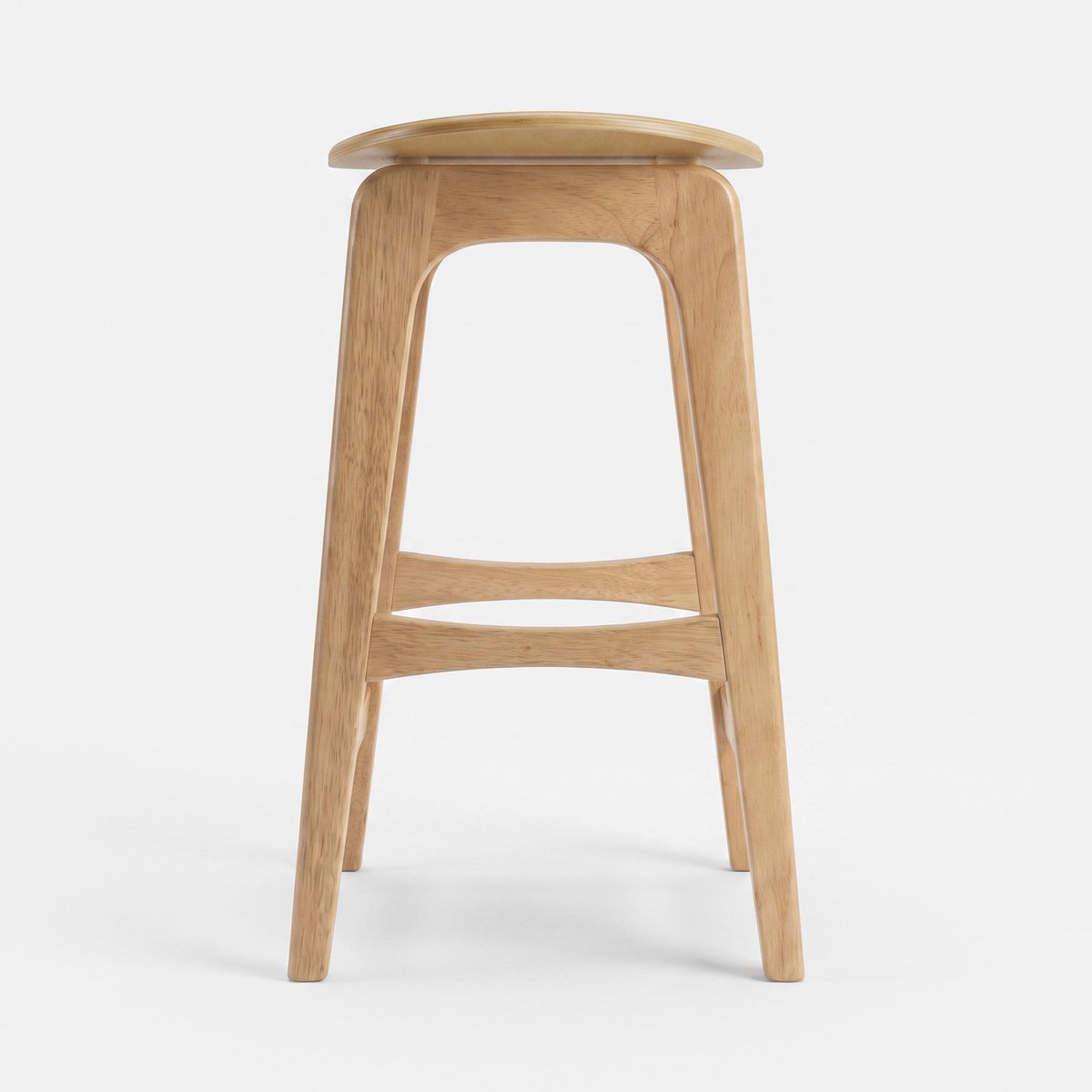 Lot de 2 tabourets de bar en bois 63 cm - JUDE marron clair, MAISON PAVANE