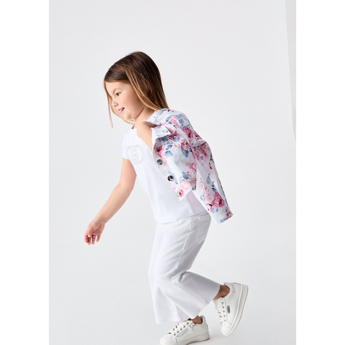 Blouson en coutil imprimé blanc à fleurs, LIU JO