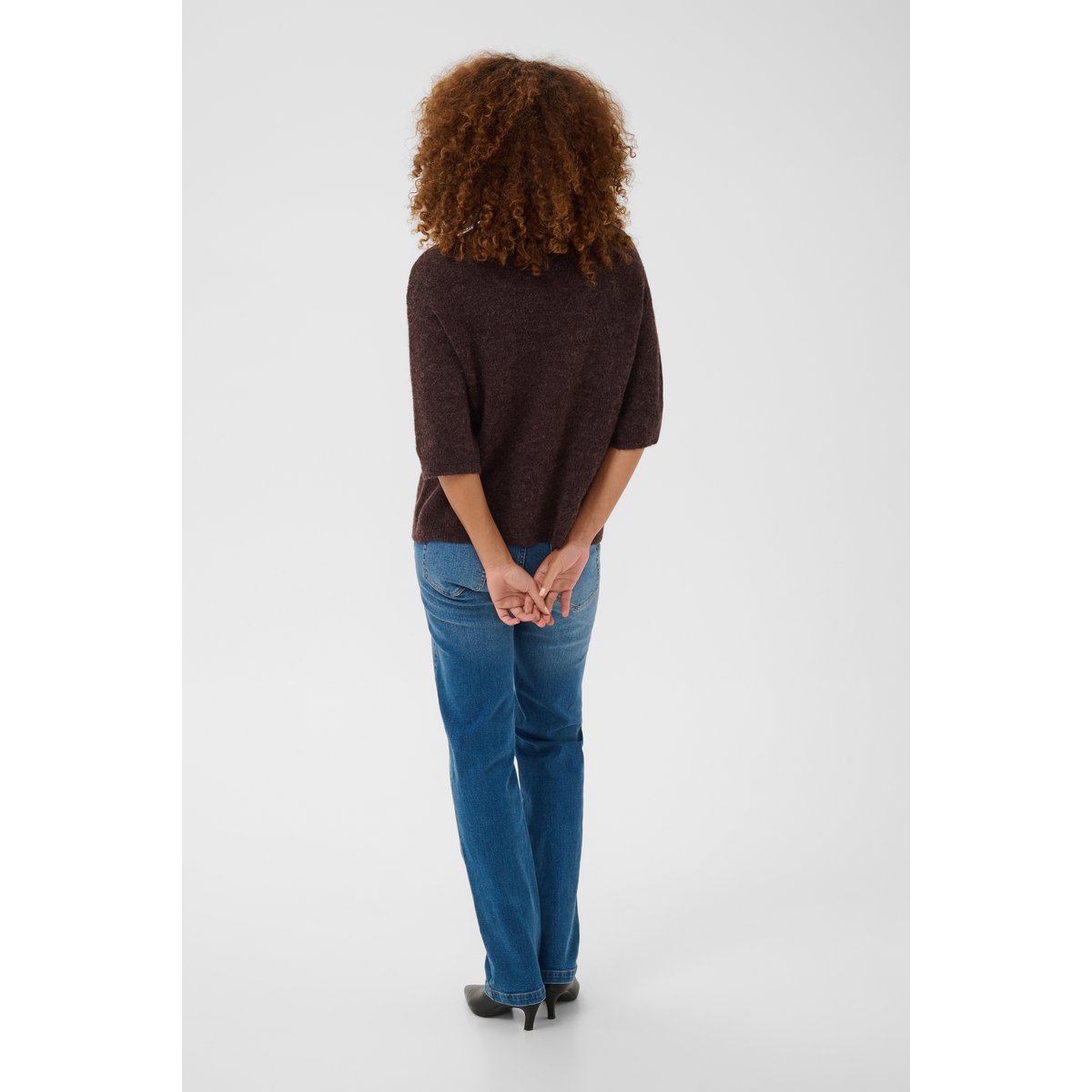 Pullover tricoté marron fudge melange, KAFFE