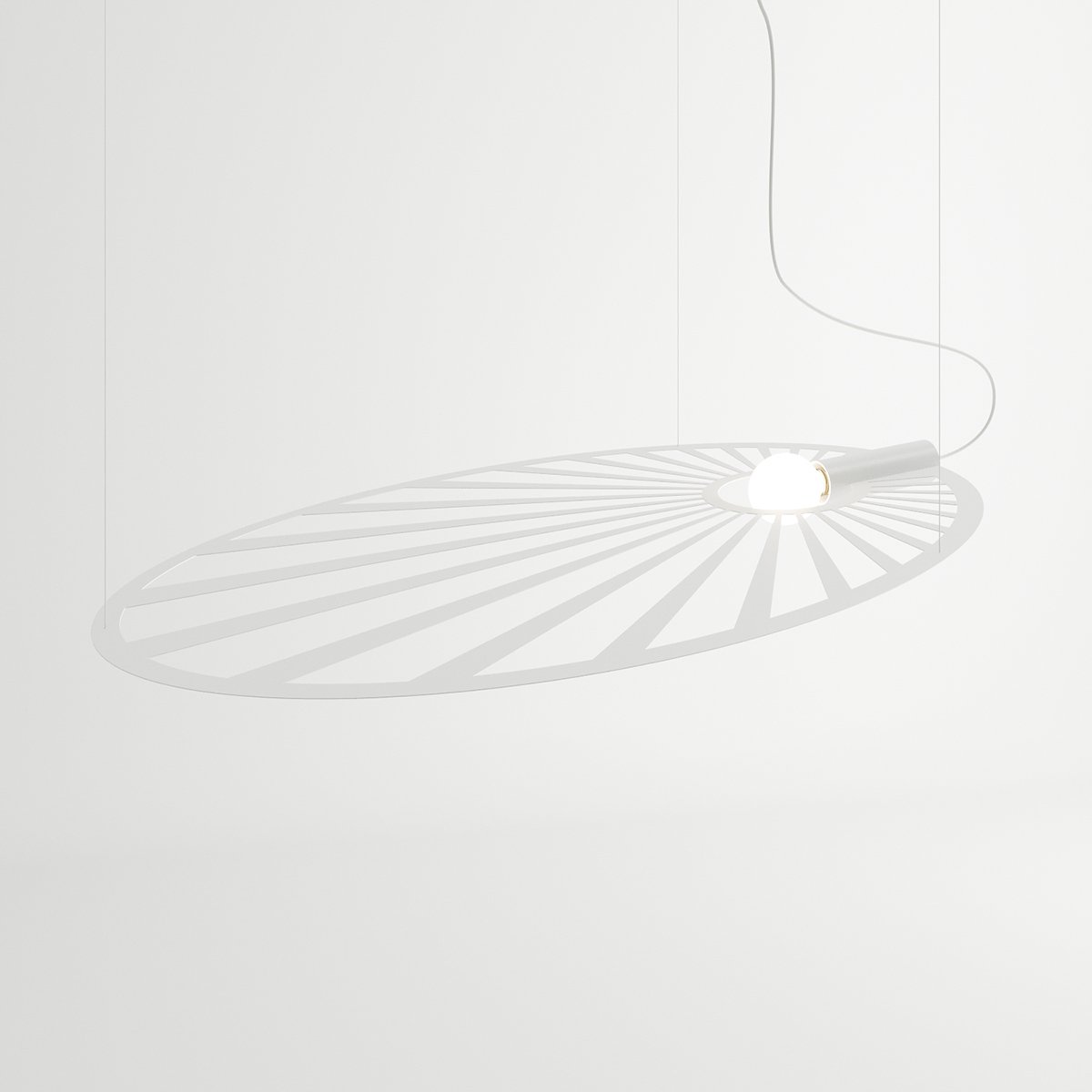 Suspension Acier Blanc E27 1 Lehdet blanc, EDEN
