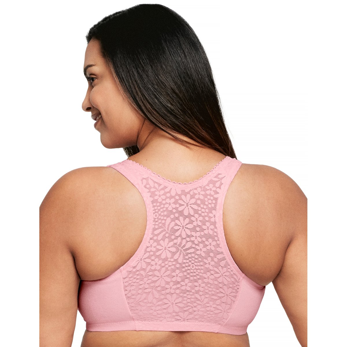 Soutien-gorge Coton Dos Nageur Grand Confort rose tendre, GLAMORISE