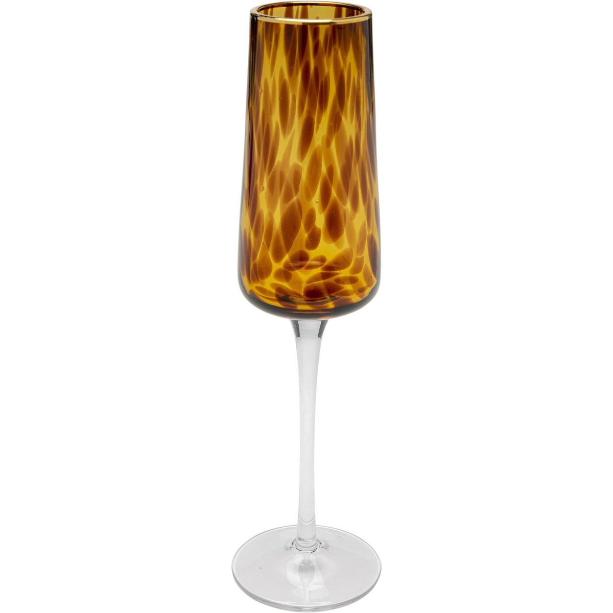 Lot de 4 flûtes à champagne, CARAMEL marron, KARE DESIGN