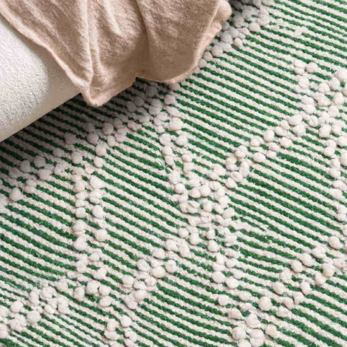 Tapis berbère à franges 60x90cm blanc, ORNAMI