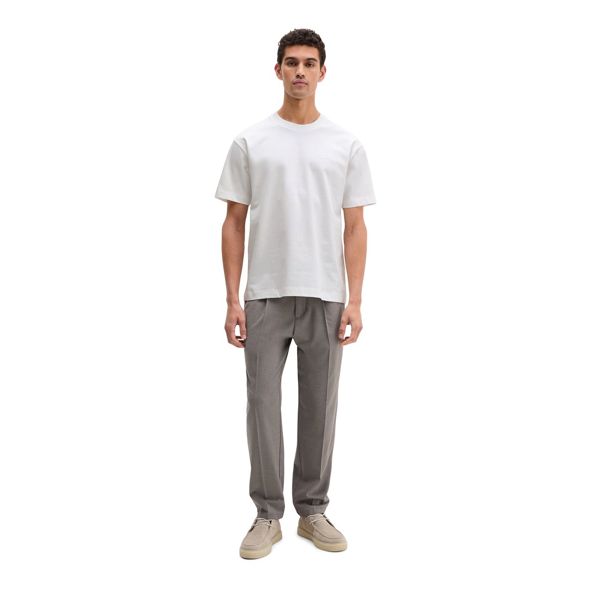 T-shirt relaxed en jersey de coton bio épais blanc, MARC O'POLO