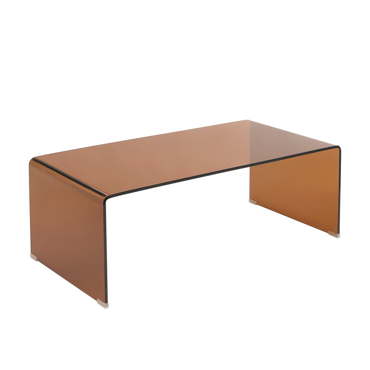 Table basse verre trempé GINZA ambre, SORELH