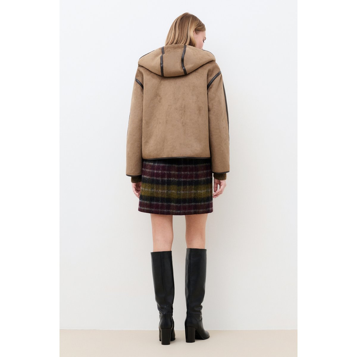 Manteau court moderne GSOPHIA marron, CAROLL