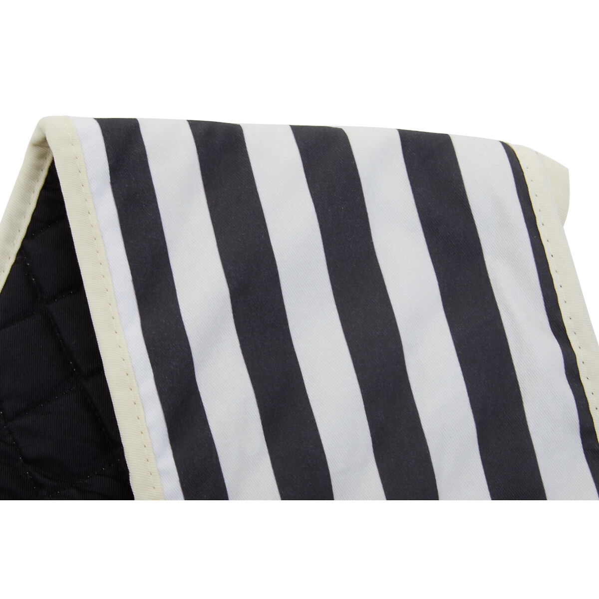 Cotton Double Oven Glove in Stripe black, SO'HOME