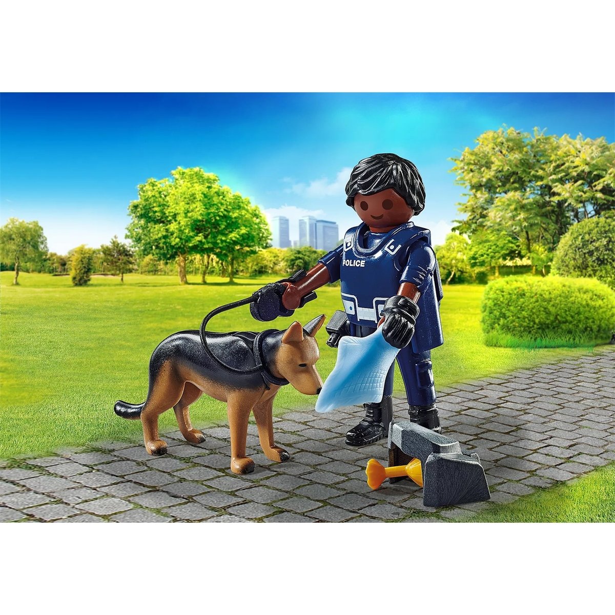 Special Plus Policier avec chien de recherche multicolore, PLAYMOBIL