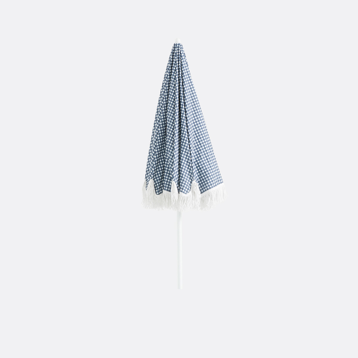Parasol à franges, motif vichy, Aline blanc/bleu, LA REDOUTE INTERIEURS