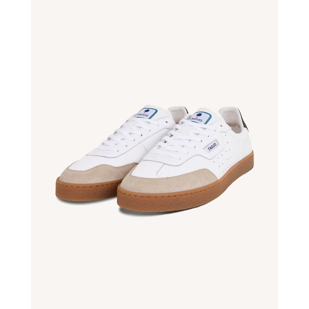 Baskets cuir LUMBO blanc, FAGUO