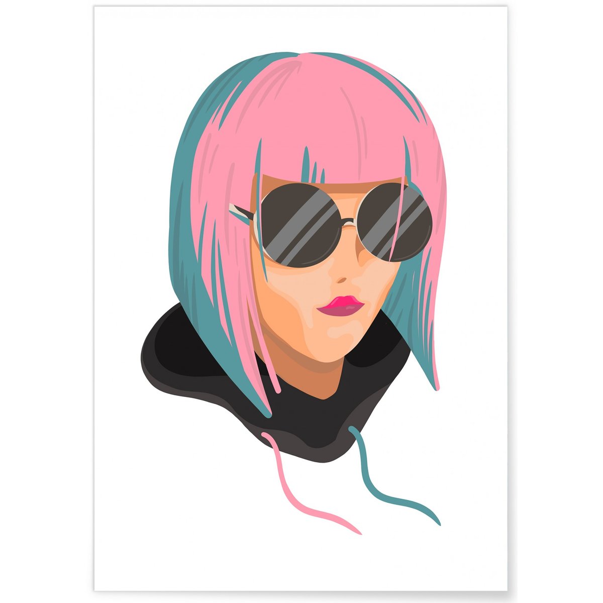 Affiche Girl Pop blanc, L'AFFICHERIE