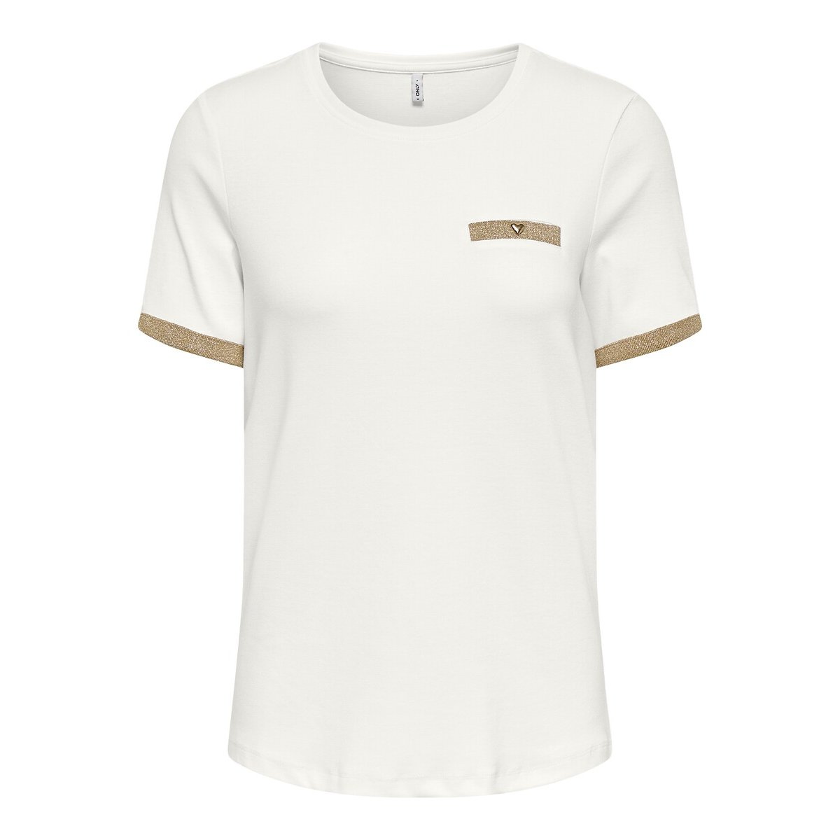 Short Sleeve Chest Detail T-Shirt white, ONLY