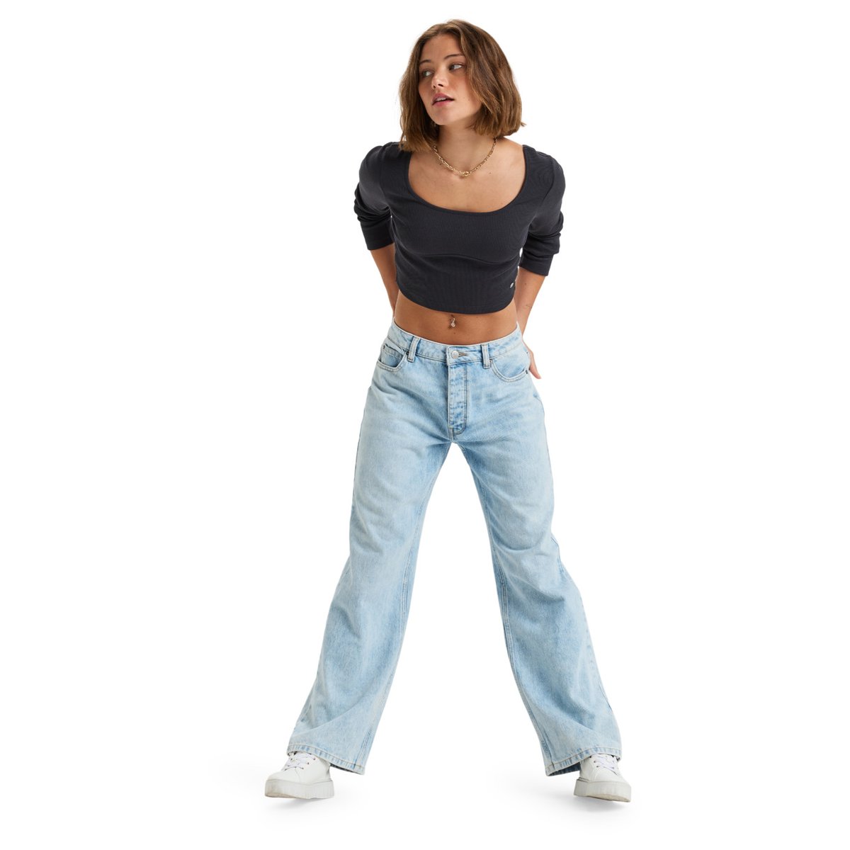 Crop top à manches longues PRETTY PLEASE. noir phantom, ROXY