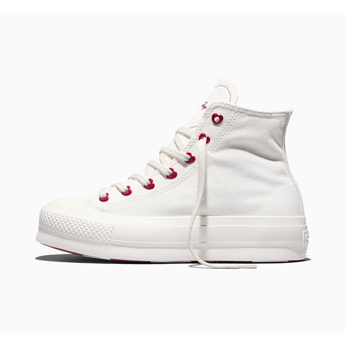 Baskets CHUCK TAYLOR ALL STAR LIFT PLATFORM VALENTINE'S DAY vintage white/egret/days ahead red, CONVERSE