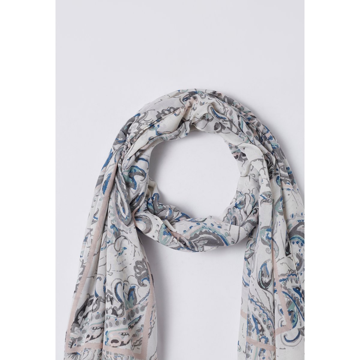 Foulard imprimé cachemire bleu graphique, DAMART