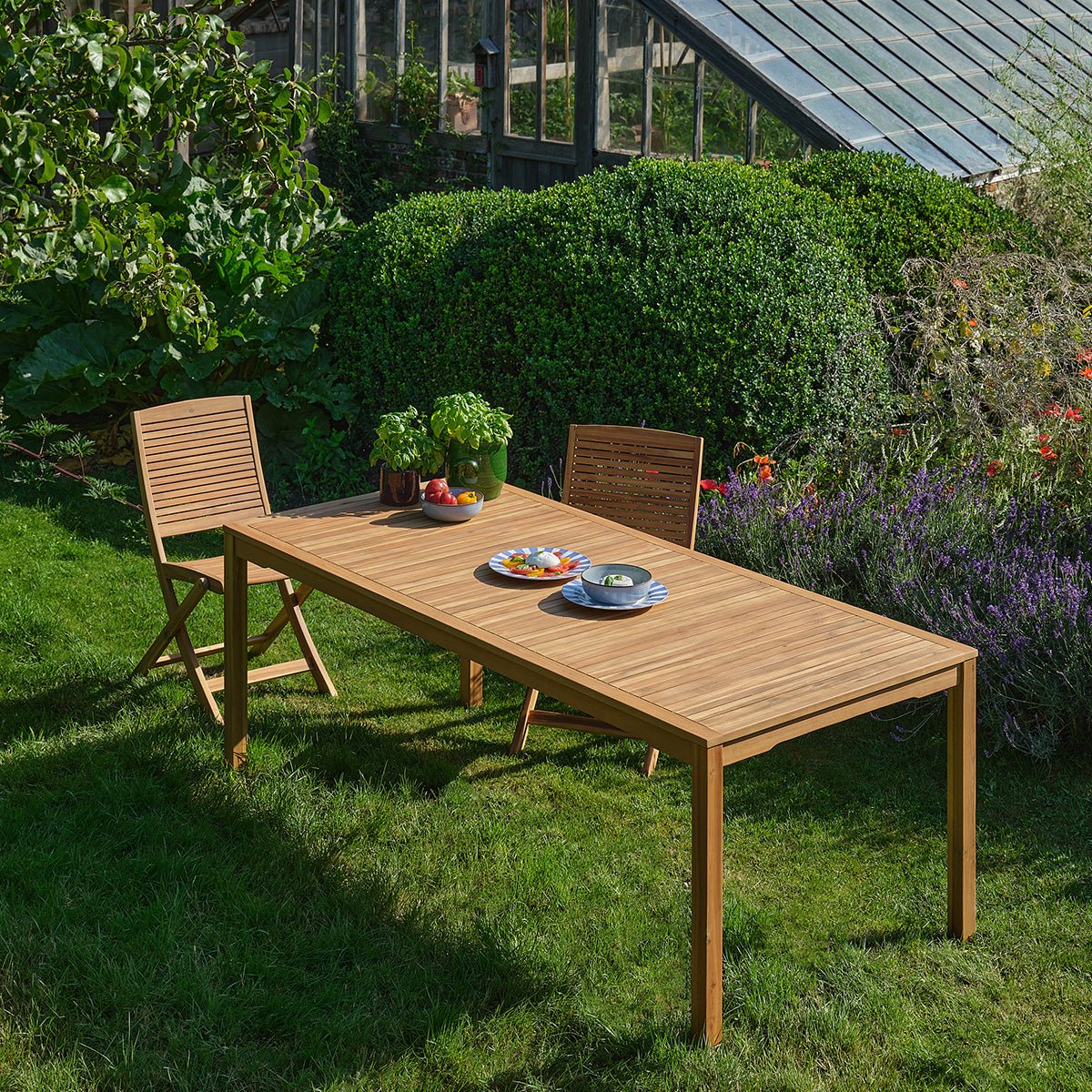 Table de jardin en acacia massif 200 cm MILOS naturel, BERAH GETAH