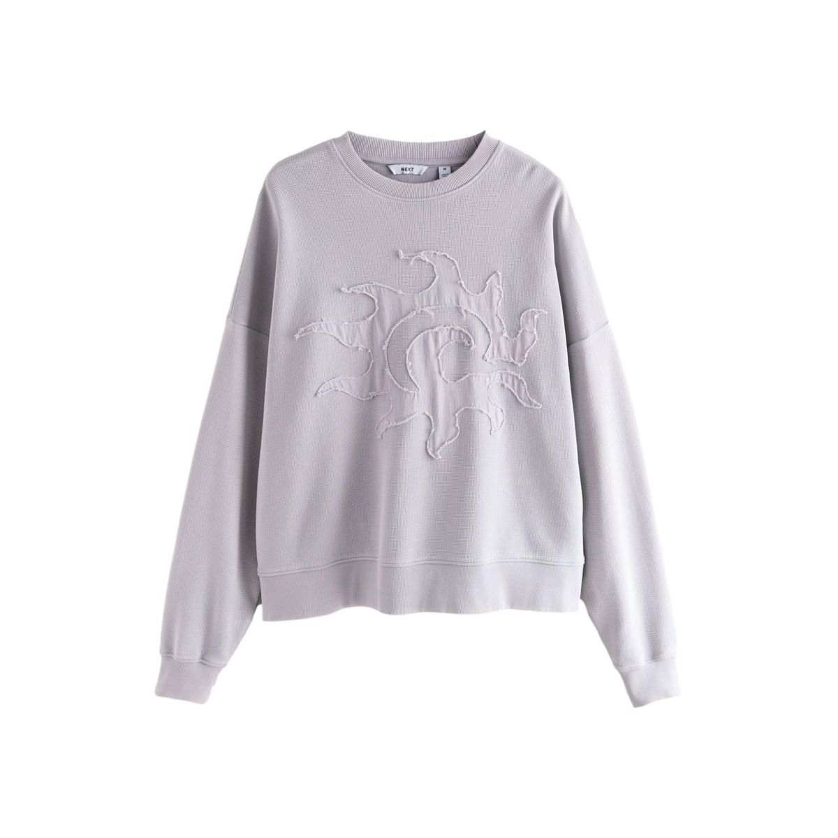 Sweat à capuche zippé en maille gaufrée edit gris glacé, NEXT