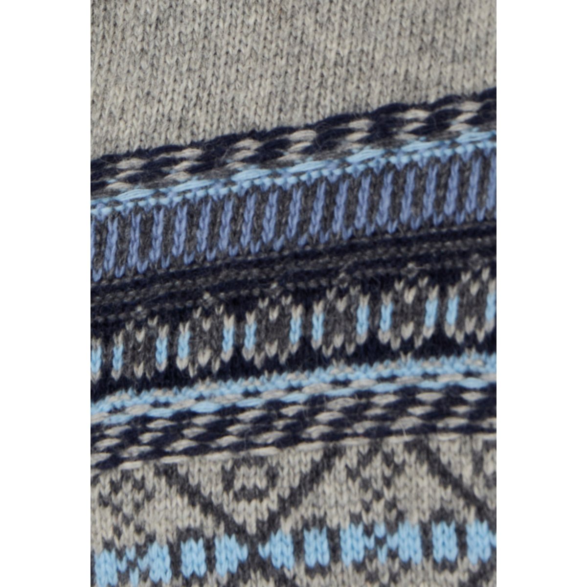 Gilet zippé mélange laine maille jacquard gris jacquard, DAMART