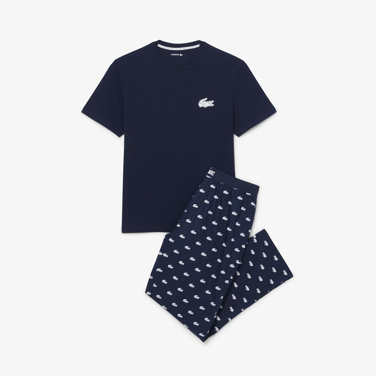Pyjama met krokodillenprint marine , LACOSTE