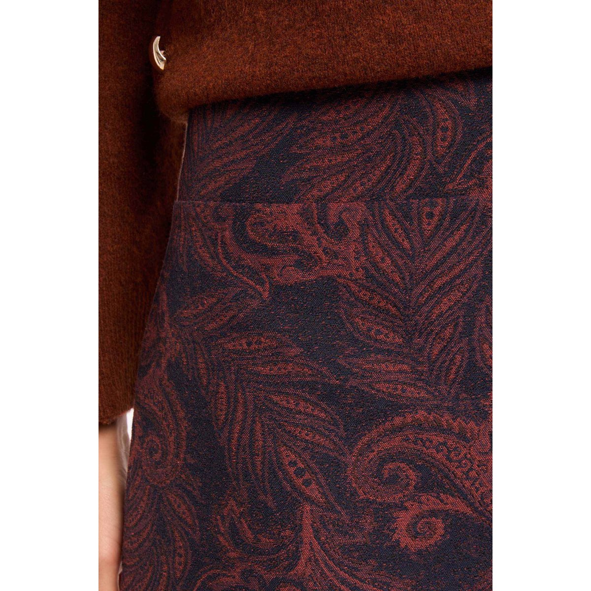 Jupe courte taille haute multicolore, MORGAN